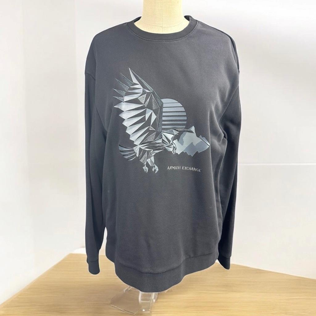 Armani Exchange Black Sweatshirt With Eagle Size M - $24.74