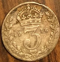1916 Uk Gb Great Britain Silver Threepence Coin - £2.67 GBP