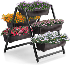Garden Planter Bed Tiered and  Planter Stand with 5 Boxes 25&quot; Long*30&quot; Wide*31&quot; - £110.49 GBP