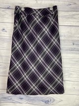 Talbots A Line Midi Plaid Skirt Womens 10 Side Zip Wool Blend Lined Acad... - $22.50
