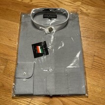 Daniel Ellissa Mens Dress Shirt Nwt 16-16.5 Sleeve 34-35 Gray Mandarin Collar - £20.25 GBP