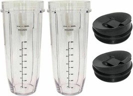 2 Pack - 32 Ounce Cup with Sip N Seal Lids Compatible with Ninja Auto-iQ iQ 10 - £25.97 GBP