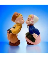 VTG 1962 Kissing Dutch Boy and Girl Marked Poellot 4.5&quot; Hand Painted Shelf - £15.26 GBP