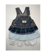 OshKosh Overall Dress Layered Denim Cotton Dress Skirt 9M Boho - $20.66