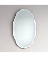 Frameless Wall Hanging Mirror, Mid-Century, Geometric, Vertical, Distressed - £45.67 GBP