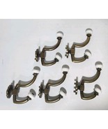 [Lot of 5] Brass Porcelain White Knob Double Victorian Hat Coat Hooks - $64.74 CAD