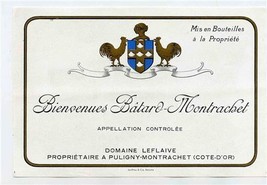 Bienvenues Batard Montrachet CRU Wine Label Domaine Leflaive - $11.88