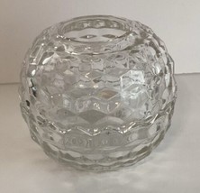 Vintage Homco Fairy Lamp Cubist Clear Glass Candle Votive Holder Home Interiors - £10.17 GBP
