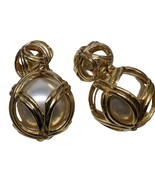 Vintage Large Christian Dior White Faux Pearl Cage  Clip Earrings RARE! ... - $9,879.15 MXN