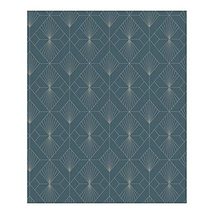 Unknown1 Dark Green Geometric Wallpaper 20.5 X Blue Traditional Washable - £26.61 GBP