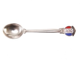 Vintage Silver &amp; Enamel Spoon - Nederland with Dragon Enamel Souvenir De... - $7.25