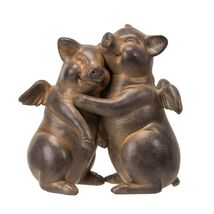Pacific Giftware 5 Inch Tall Flying Pig Couple Hugging Resin Figurine - $19.78