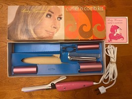 Lady Kenmore Electric Hair Curler n Comb Kit Curling Iron Vintage Model 60000 - £34.04 GBP