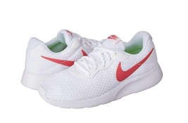 new NIKE women&#39;s TANJUN sz 12 lightweight running gym shoes sneakers white pink - £39.61 GBP
