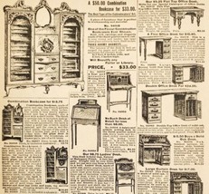 1900 Desk Bookcase Furniture Advertisement Victorian Sears Roebuck 5.25 ... - £14.48 GBP