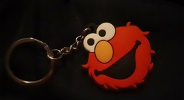 Sesame Street Elmo Face  rubber Keychain Key Chain Ring new - $4.95