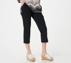 Susan Graver Weekend Regular Premium Stretch Pull-on Crop Pant Black, Size 4X - £26.93 GBP