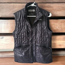 Michael Kors Womens Puffer Vest Quilted Shiny Black Lightweight Full Zip Medium - £37.30 GBP