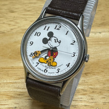 Vintage Lorus Disney Quartz Watch V515 Unisex Silver Mickey Analog New Battery - £20.92 GBP