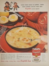 1959 Print Ad Campbell's Scotch Broth Soup Kids Play Bag Pipes - $19.78