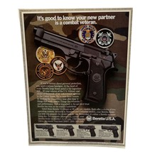 Beretta 9mm Print Ad 92 or 96 Handgun Vintage 1995 USA Combat Veteran Military - £10.18 GBP