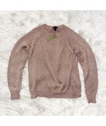 NWT J.Crew Rose Gold Sparkle Metallic Side-Slit L Knit Sweater C2467 New... - £46.97 GBP