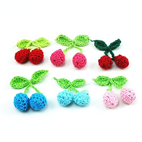 Bluemoona 20 PCS - Big Crochet Sewing Embellishment Cherry Leaf Applique Trim Mi