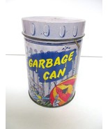 CASE MANUFACTURING GARBAGE CAN TIN ENGLAND CANISTER 6 6/16&quot; T X4 6&quot; VINTAGE - £14.63 GBP