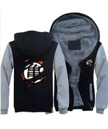 Mens Thicken Hoodie Dragon Ball Game Jacket Warm Sweater Fleece Zipper Coat - $647.15 MXN