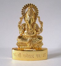 Ganesh Idol Om Lord Hindu God Gold Plated Metal Idol Statue Diya - £11.27 GBP
