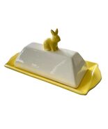 Large Ceramic Butter Dish Arlington Design Bunny Rabbit Lid Easter Sprin... - $14.85