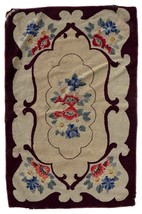 Handmade antique American Hooked rug 2.4&#39; x 3.8&#39; (76cm x 117cm) 1900s - £665.57 GBP