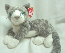 VINTAGE TY Beanie Baby PURR THE GRAY CAT 7&quot; Bean Bag Stuffed Animal Toy ... - $14.85