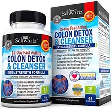 Bio Schwartz 15-Day Fast Acting Colon Detox &amp; Cleanser Supplement (45 Capsules) - £16.61 GBP