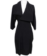 STELLA MCCARTNEY Black Dress Wool Silk V-Neck 3/4 Sleeve Sz 38 - £302.64 GBP