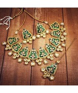 Gold Plated Kundan Studded Meenakari Bridal Choker Necklace Jewellery Se... - $55.56