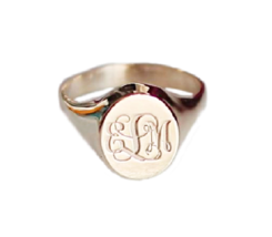 Large Signet Ring Men Engraved Ring Monogram Signet Ring Father&#39;s Day Gift  - £49.32 GBP