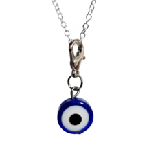 Small Evil Eye Pendant Necklace Chain Lucky Turkish Hamza Kabbalah Jewellery - £3.95 GBP
