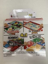 Colorforms 4in1 Game Book (Monopoly, Sorry, Trouble, Scrabble) NEW - £7.40 GBP