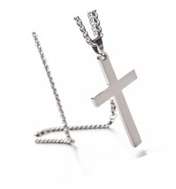 Cross Necklace for Men, Stainless Steel Cross Color - $51.56