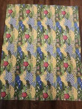 Vintage Printed Material Two-Sided Lap Blanket Or Couch Throw - $18.00