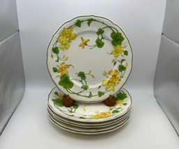 Set of 6 Villeroy &amp; Boch GERANIUM Salad Plates with Ribbed Rim - £119.86 GBP