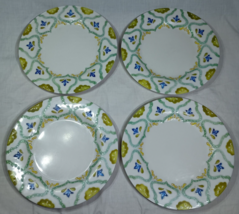Set of 4 Laurie Gates Melamine Moroccan Boho Floral Dinner Plates About 11&quot; - $24.49