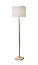 59&quot; Solid Wood Traditional Shaped Floor Lamp With White Drum Shade - $287.95