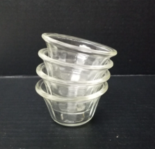 4 Glasbake Custard Cup Vintage Clear Glass Prep Bowl Lot - £6.19 GBP