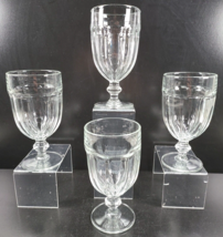 4 Libbey Gibraltar Clear Iced Tea Glasses Set Duratuff Clear Panel Stemw... - $49.37