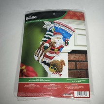 Plaid Bucilla Nordic Santa Christmas Felt Stocking Kit #86647 Sealed Complete - £26.03 GBP