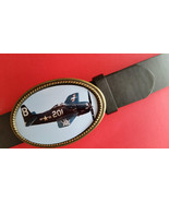 Fighter Planes of WWII - GRUMMAN F8F BEARCAT   Epoxy  Buckle &amp; Black Bel... - £18.46 GBP