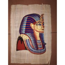 Papyrus Paper Egyptian Art Hand Painted King Tut Unique Vintage 17&quot; x 24... - $77.00