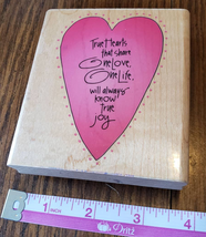 Inkadinkado Large Kathy Davis Valentines Heart One Love Life Rubber Stamp - £4.72 GBP